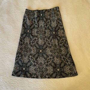 100% Silk, Vintage Y2K The Limited Black and White Midi Skirt